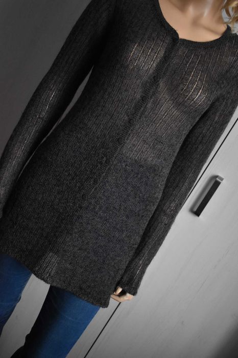 Sweter wełniany 38 M wełna moher Gant cienki dłuższy tunika ciepły