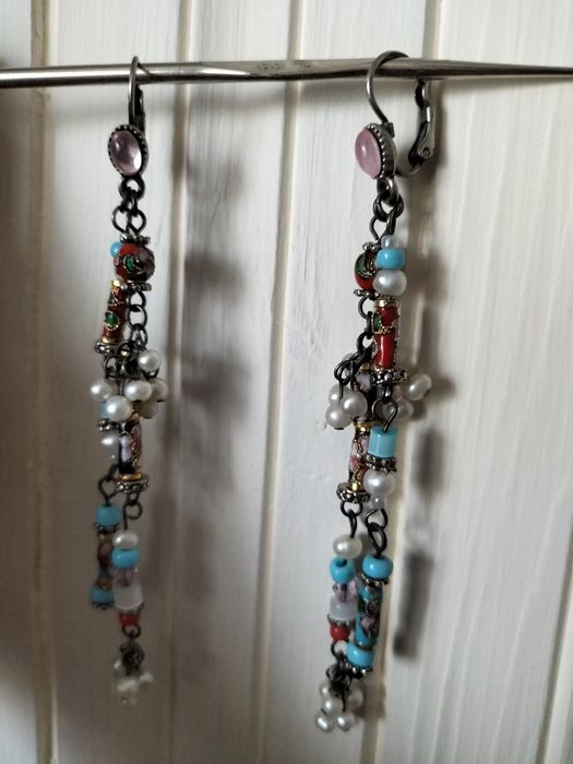 Kolczyki cloisonne- styl boho