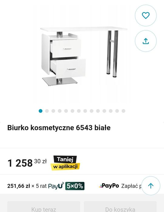 Biurko kosmetyczne białe