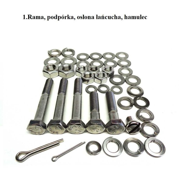 Romet Ogar 200 205 Komplet śrub zestaw śruby nierdzewne