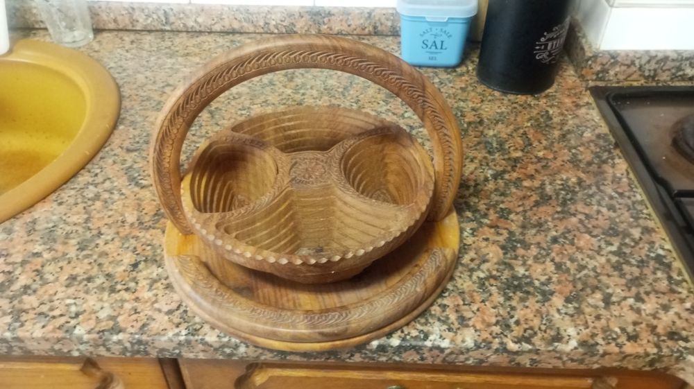 Cesta decorativa madeira