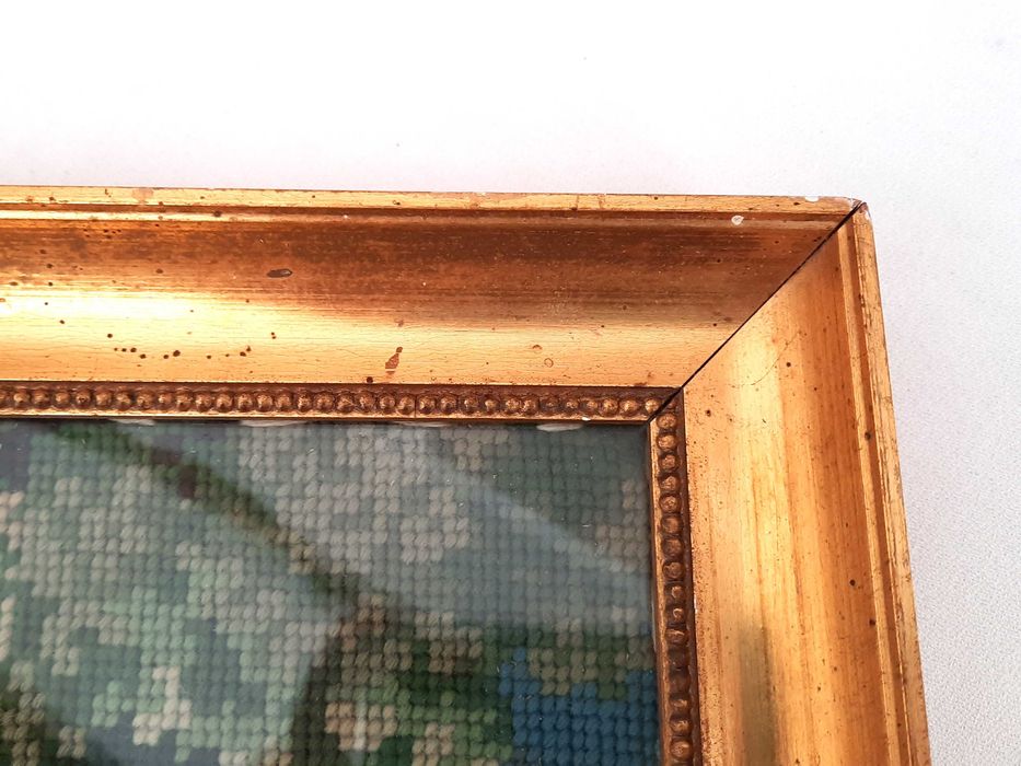 STARY OBRAZ gobelin , kilim , makata , haft - Szwecja