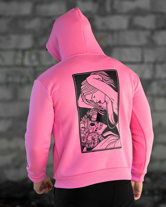 Тактичне худі pink «Soldier & Girl» на флісі – без передоплати