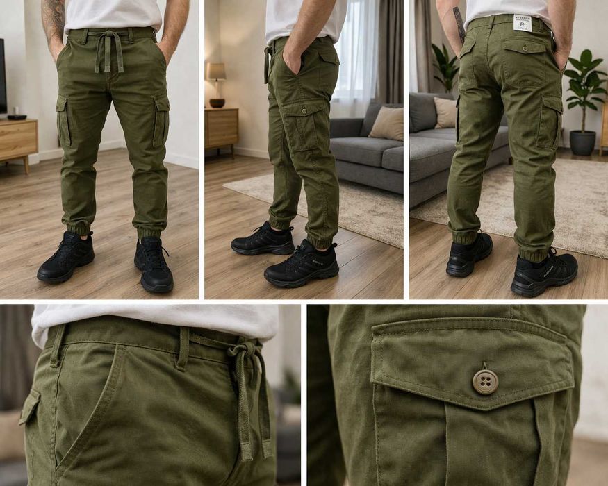 Джинси карго  хакі stretch Denim 32-36