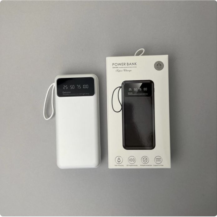 Повербанк 20000 mAh Power Bank з кабелями Type C, Lightning,