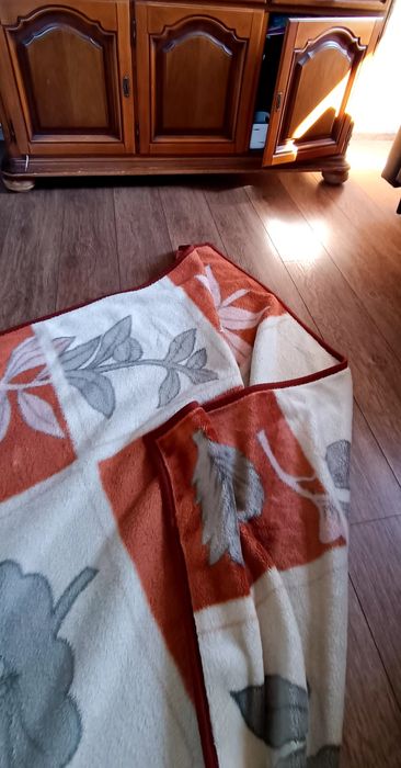 Koc brązowy liście gruby ciepły 160/200 home
