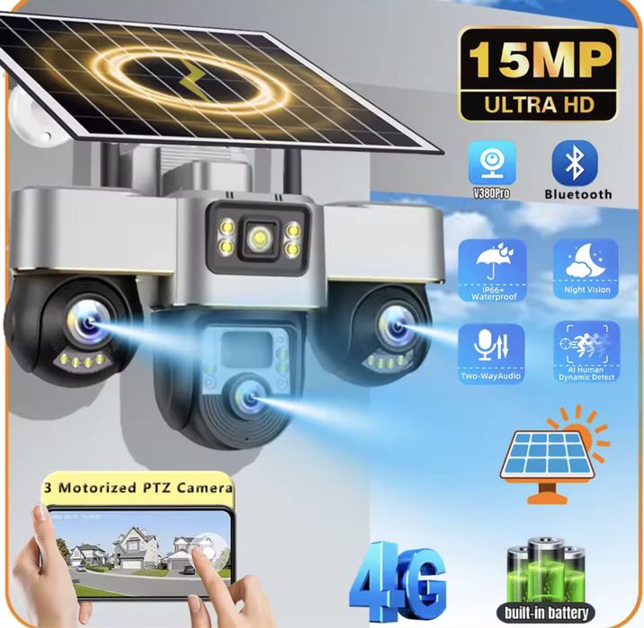 НОВИНКа Автономна камера 4G камера на СІМкарті 15mpV380Pro відеокамера