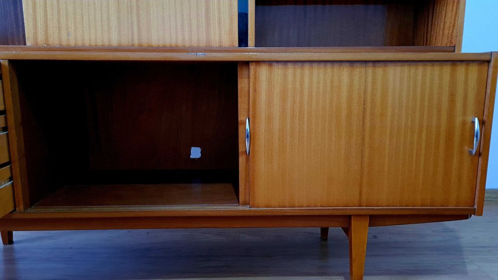 Duża witryna PRL „Violetta” – oryginał z epoki, lata 60/70 (182 cm)