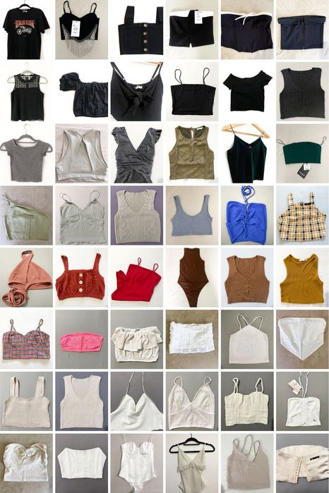 48 tops / t-shirts / bodies - Bershka, Pull&Bear, Stradivarius, Zara, Shein