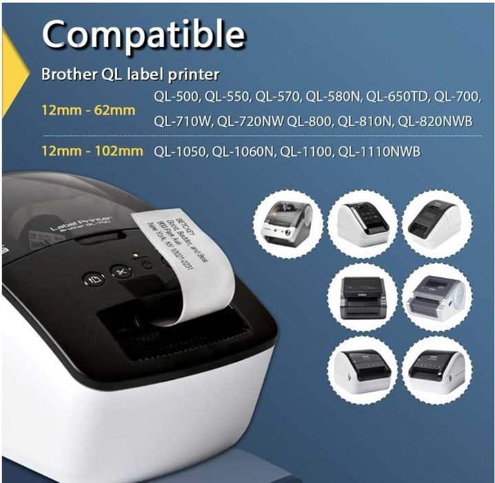 BETCKEY etykiety do Brother QL 50mm x 30,48 m ciągłe różowe 6 sz