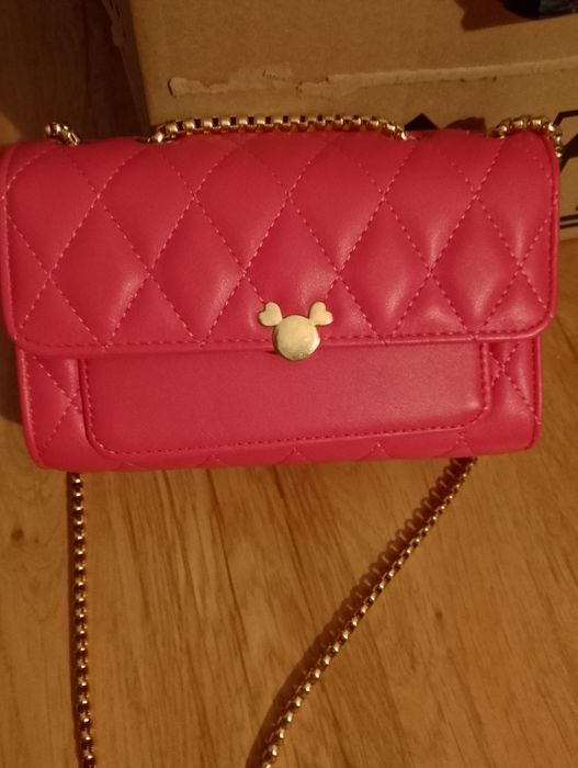 Nowa mała pikowana torebka ala Tous w kolorze fuksji