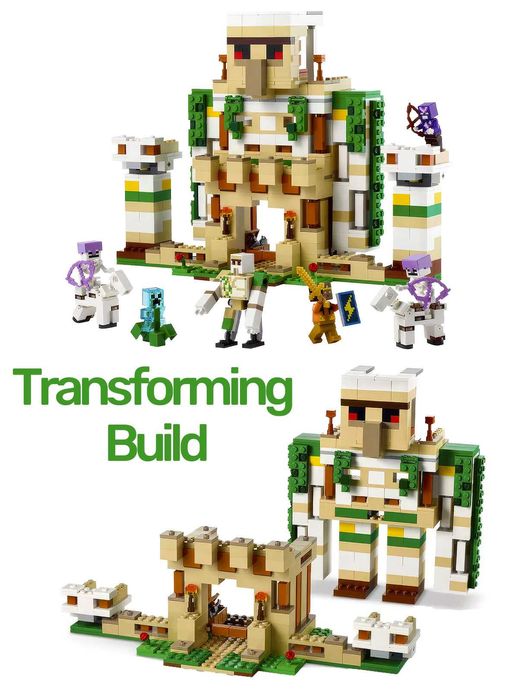 Лего Майнкрафт Крепость Железный Голем, 998 деталей. Minecraft