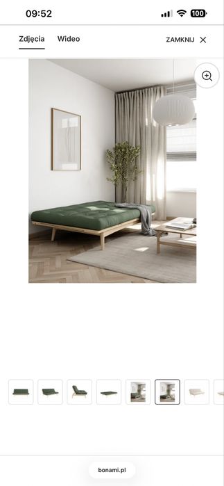 Zielony futon/rozkładana kanapa Karup Folk