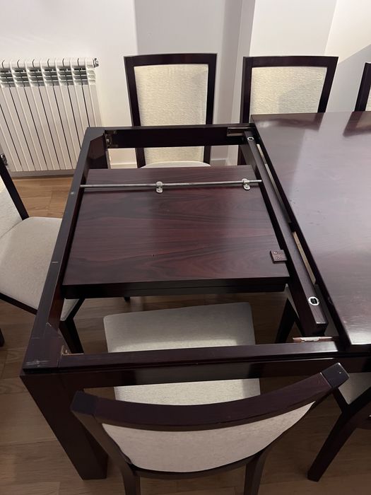 Conjunto de Mesa Pau Ferro Extensível e 8 cadeiras para sala de jantar