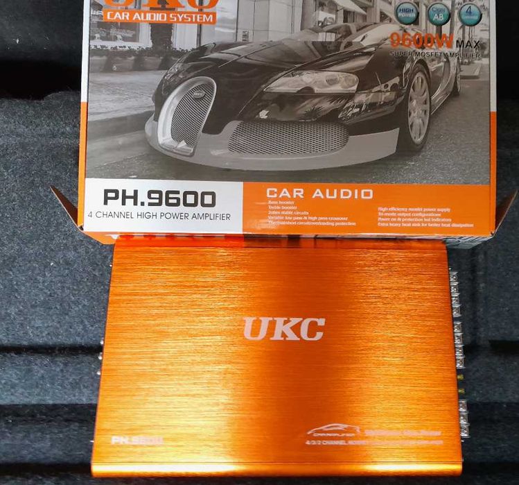 Ukc 9600 4х канальный авто усилитель усилок для саба или колонок