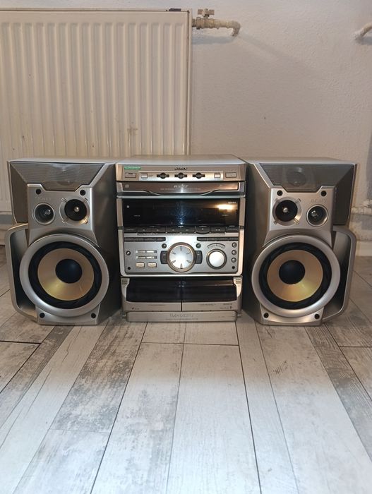 Wieża stereo Sony MHC-RXD7 + kolumny – zestaw retro