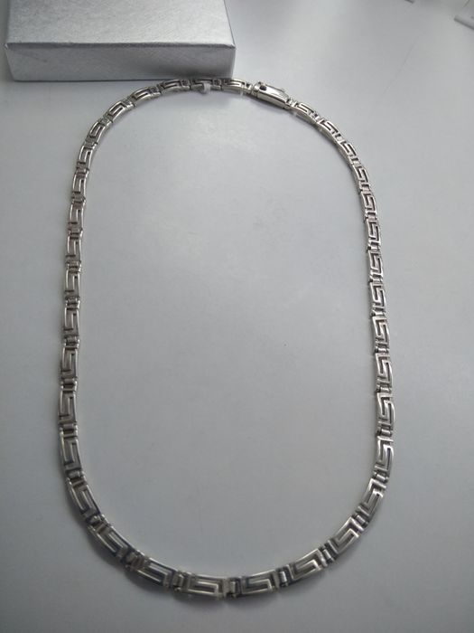 Srebrny naszyjnik z motywem greckim srebro 925 długość 45cm   82