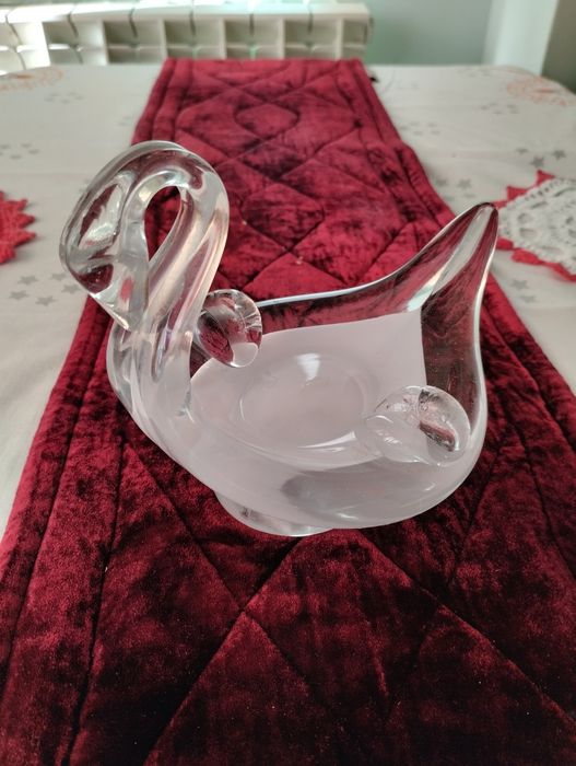 Popielniczka w kształcie łabędzia SZKŁO PRL