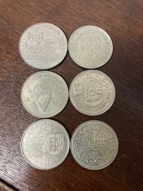 6 moedas antigas portuguesas comemorativas