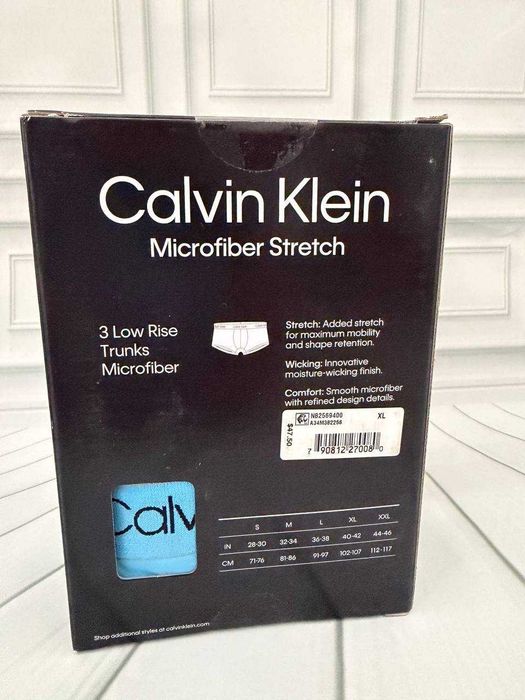 Чоловічі боксери Calvin Klein упаковка з 3х штук сині мікрофібра
