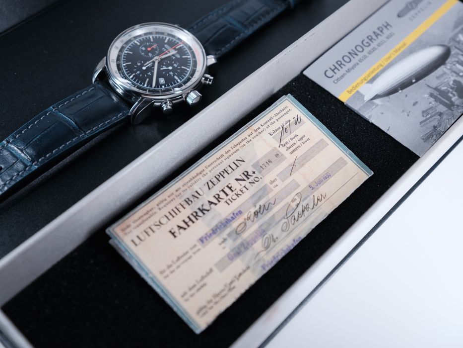 Zeppelin LZ 14 Marine Quartz Chronograph (42mm) Dark Blue Dial