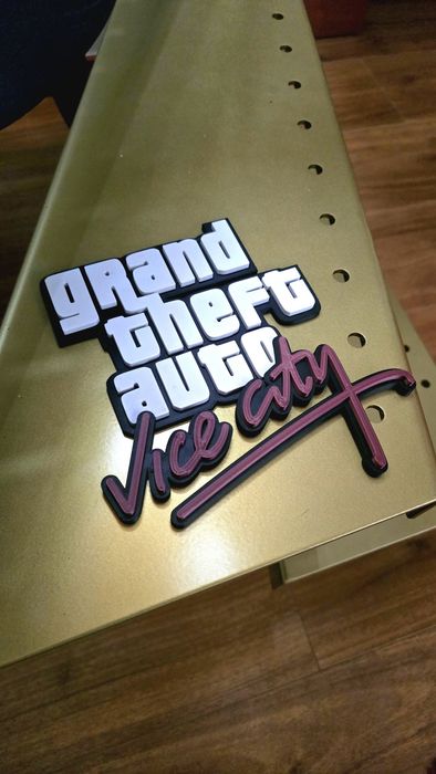 Logo GTA vice city impresso em 3d