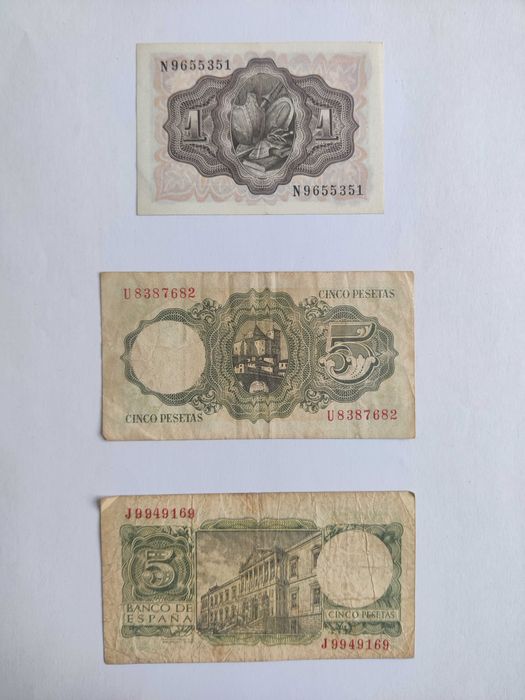Notas estrangeiras antigas várias Espanha, México, Bélgica, Emirados
