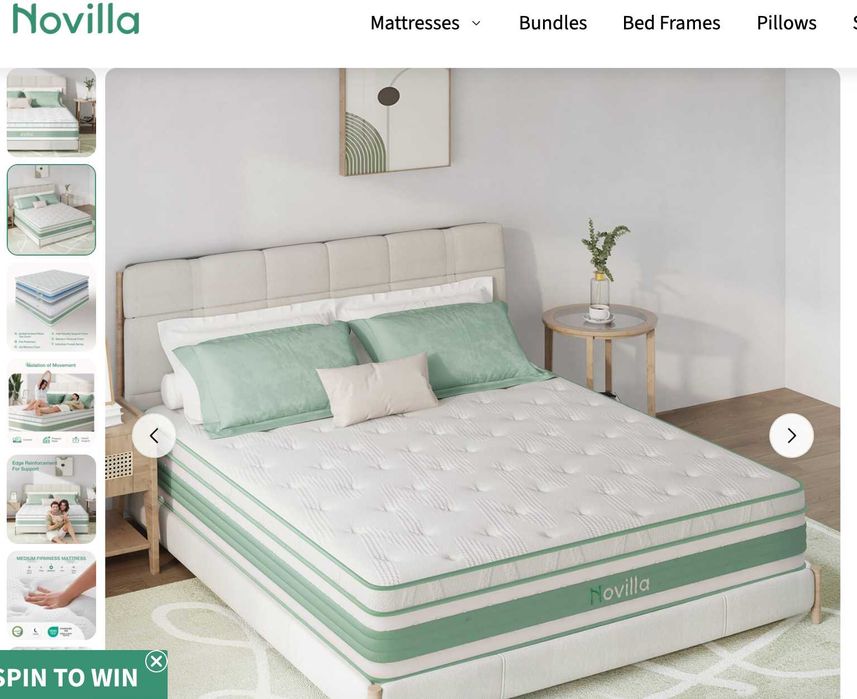 Cama com arrumação + Colchão Novilla Hybrid — Conjunto 140x200