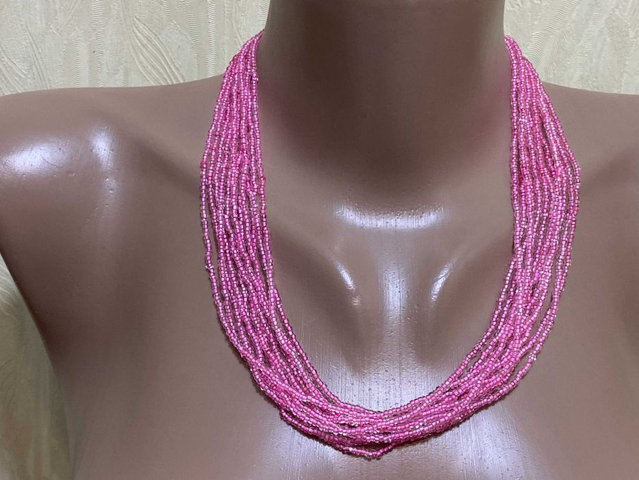 Многослойное ожерелье из бисера бусы, 51см