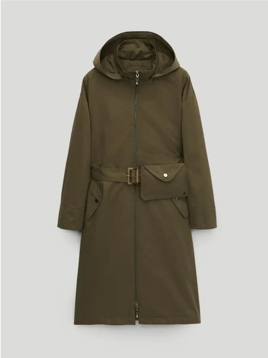 MASSIMO DUTTI parka płaszcz khaki 36/S oversize