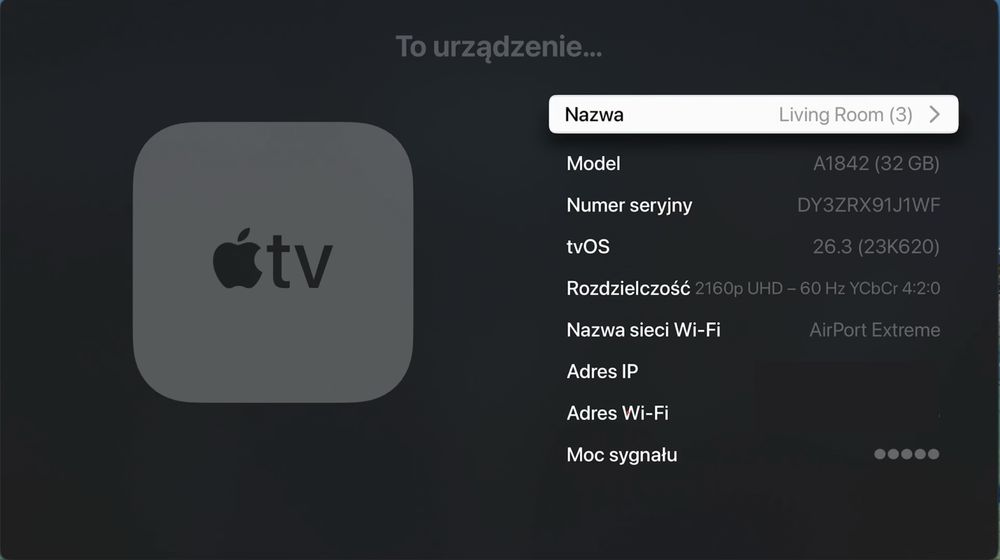 Apple TV 4K (1 gen.), A1842, 32 GB