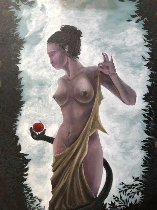 Pintura decorativa  em acrílico. Dimensões: 70x50 cm
