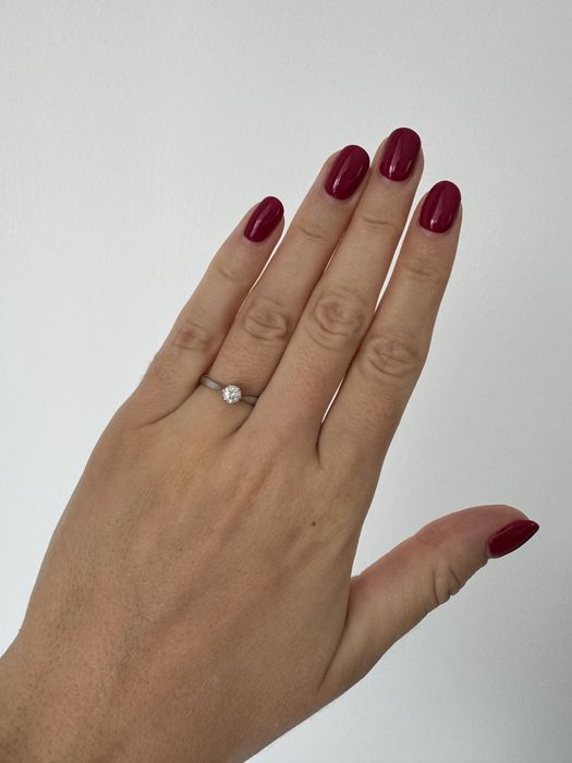 Pierścionek zaręczynowy białe złoto diament 0,35ct