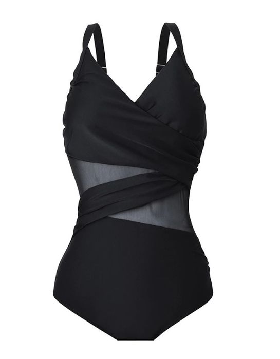 Wyszczuplający Czarny Strój Kąpielowy 3xl (s037)