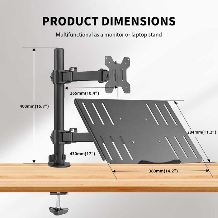Suporte de mesa para monitor e portátil