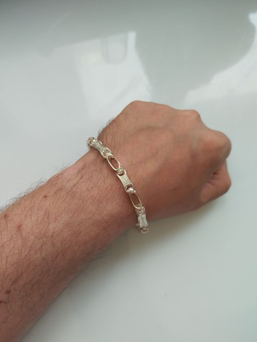 Срібний браслет 30г Cartier чоловічий мужской серебряный браслет 925°