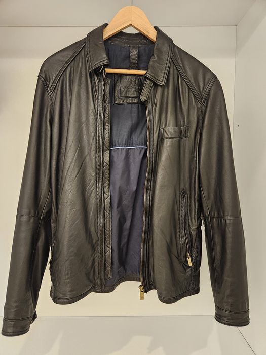 Casaco Cabedal Preto Massimo Dutti