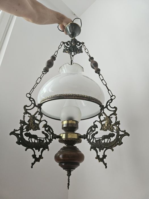 Lampa wisząca mosiężna