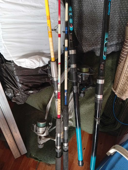 Canas de pesca em bom estado