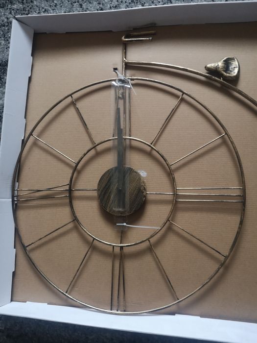 Zegar ścienny duży metalowy Rower Retro