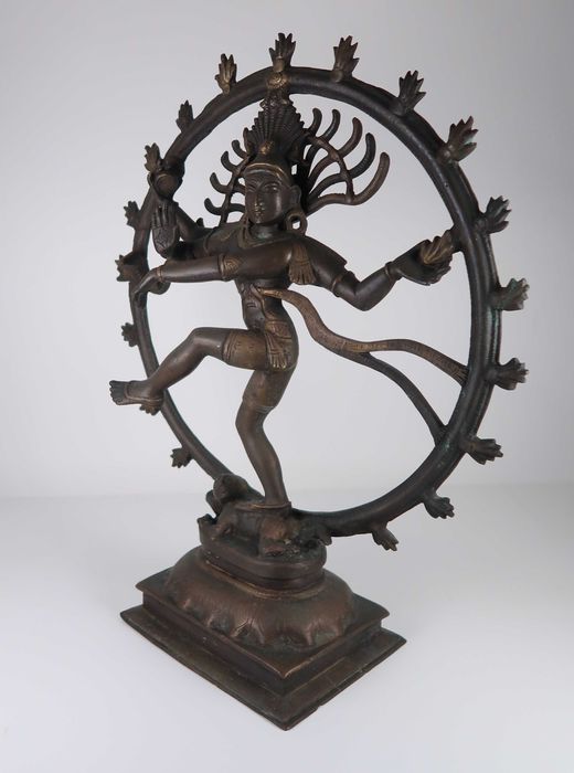 Escultura Shiva Nataraja antiga - Grande 38 cm