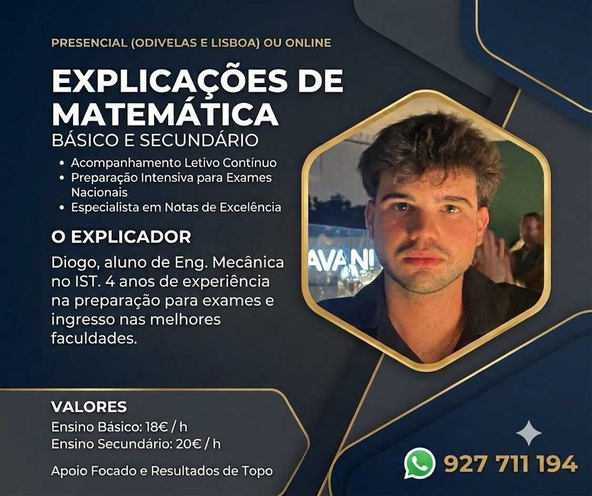 Explicações de Matemática - Lisboa e Odivelas