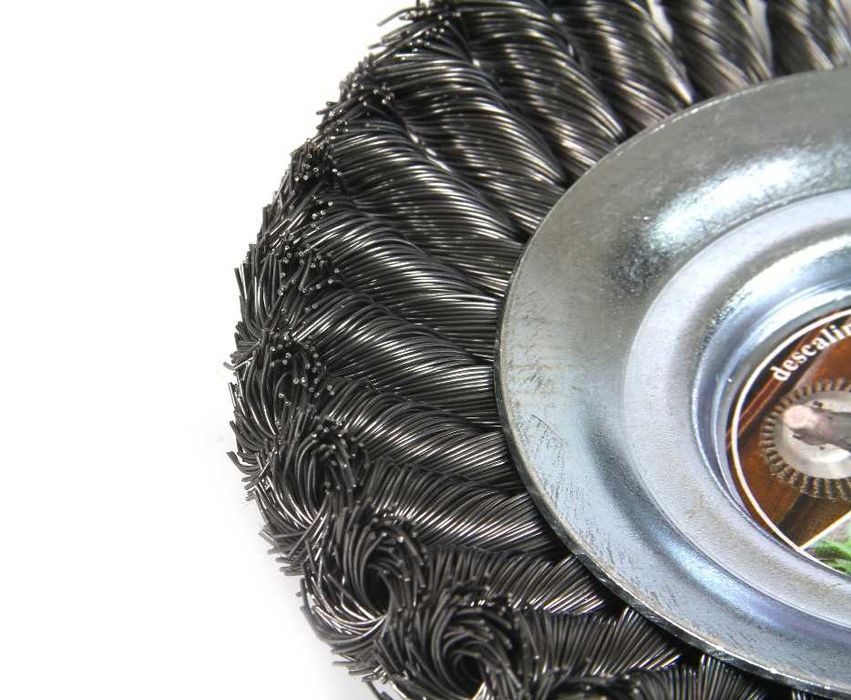 Szczotka druciana pleciona tarczowa 200/25,4mm kostka chwasty 3 szt