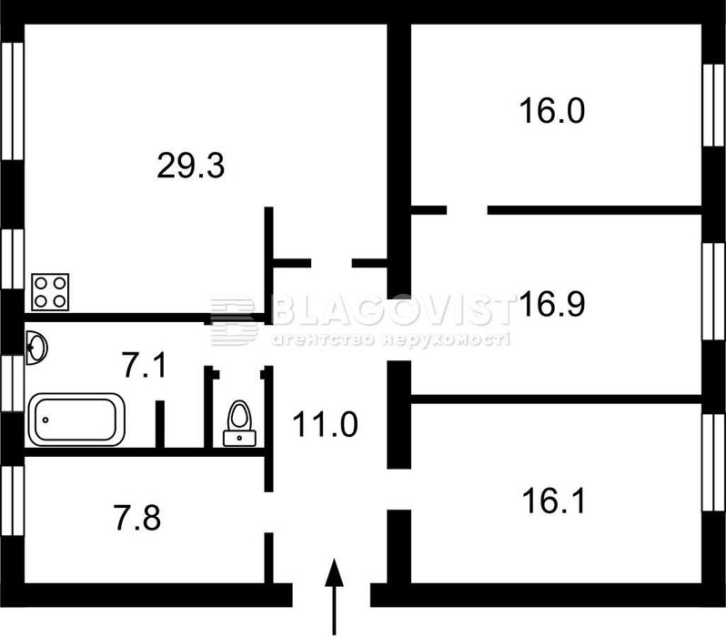 3-комнатная квартира по адресу ул. Институтская (площадь 106,5 м²) - Atlanta.ua - фото 5