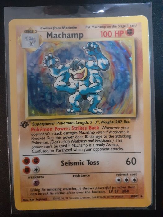 Pokemon TCG Machamp (1st Edition) Base Set 8/102 (Buy or Trade)