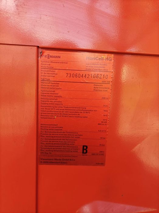 Bojler Viessmann Nierdzewny Grzałka 200l Wężownica