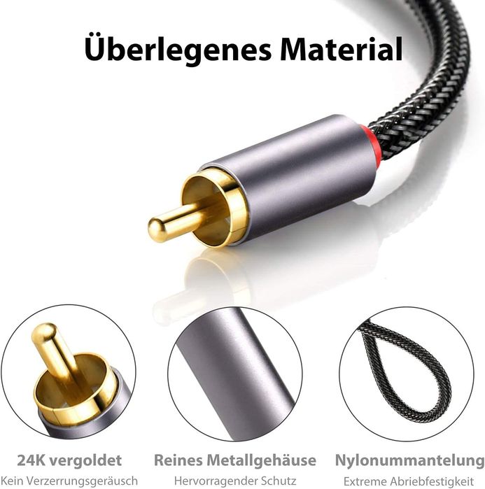 Dukabel adapter 2xcinch 1xmini Jack damski 0.3m -Nowy -