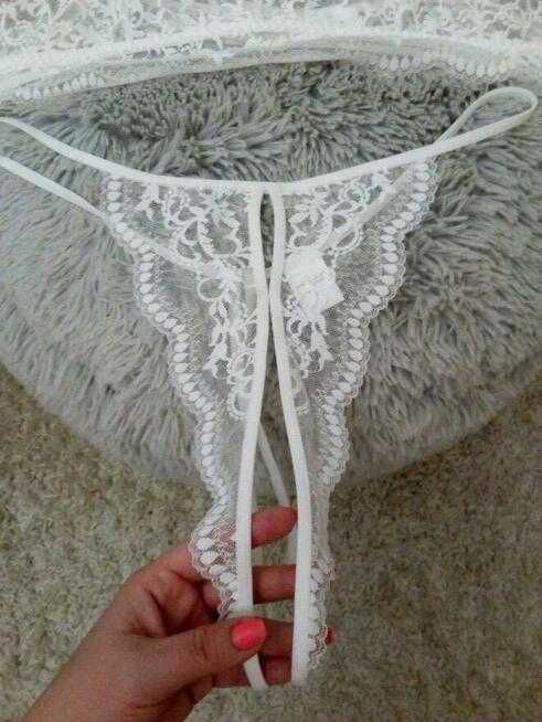 Koronkowy komplet otwarty,XL