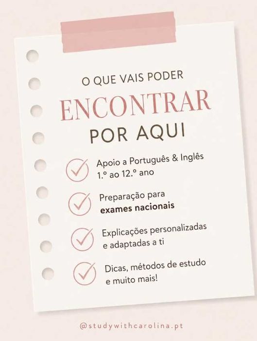 Explicações Português e Inglês (1º ao 12º ano)