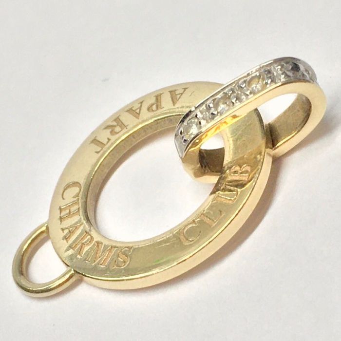 Złoty WISIOREK 585 14K Zawieszka DIAMENTY 0.04ct APART Charms Club 1,6
